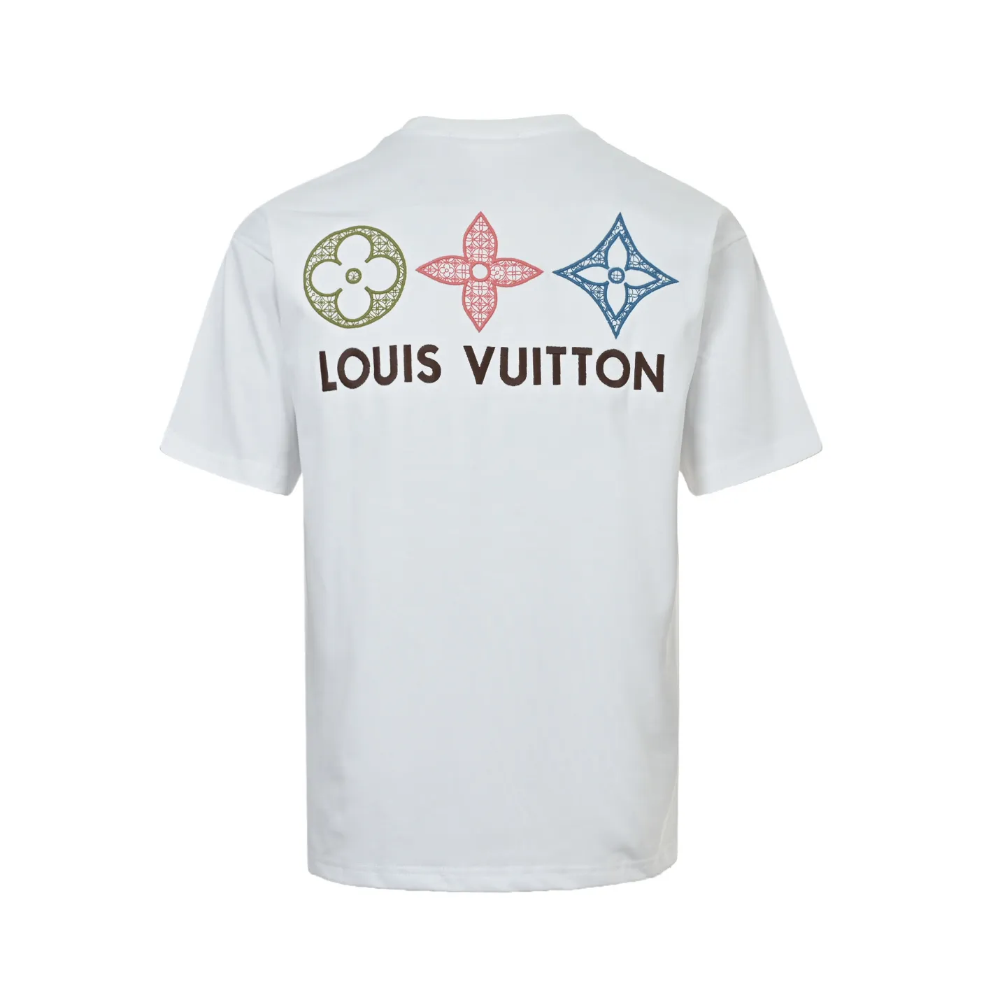 Louis Vuitton/Louis Vuitton 26ss three-color old flower embroidered short sleeves